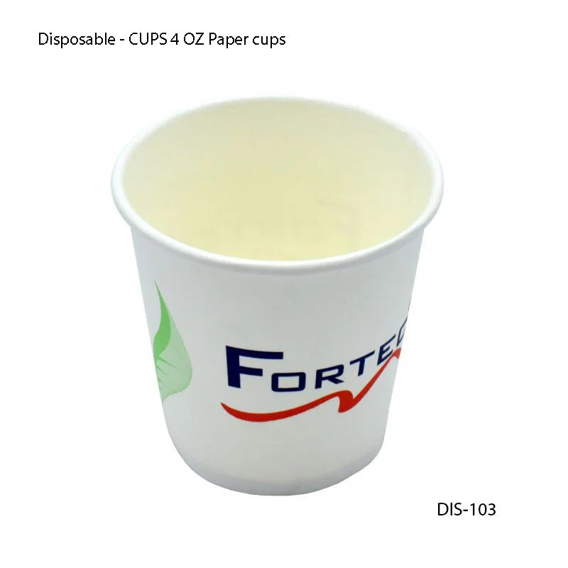 1000pcs/BOX CUPS- 4 OZ Paper cups - Fortec