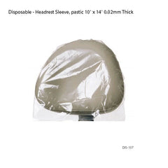Headrest Sleeve, pastic 10″ x 14″ 0.02mm Thick (250 pcs) - Fortec