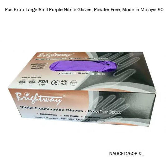 90pcs Extra Large 6 Mil Purple Nitrile Gloves - Powder-Free - Fortec