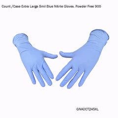 90pcs Extra Large Blue Nitrile Gloves - Powder-Free - Fortec