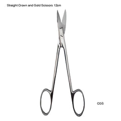 Straight Crown and Gold Scissors (12cm)