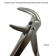 Extraction Forceps, 74N European Root Forceps Style, Serrated, Lower Roots