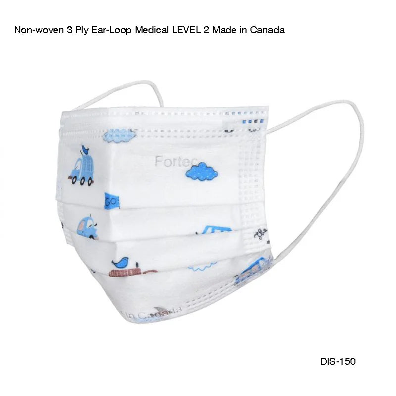 Non-woven 3 Ply Ear-Loop Medical LEVEL 2 Made in Canada - Fortec 