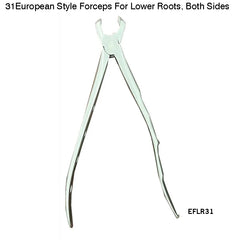 31 European Style Forceps For Lower Roots, Both Sides