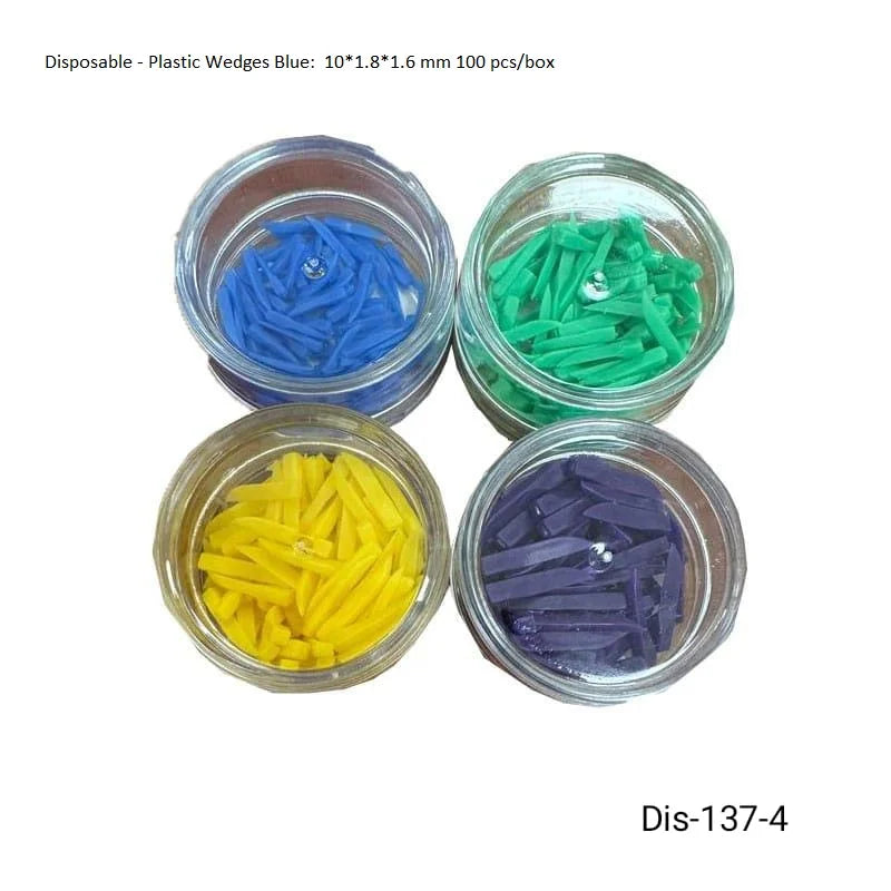 Plastic Wedges Blue: 10*1.8*1.6 mm 100 pcs/box - Fortec 
