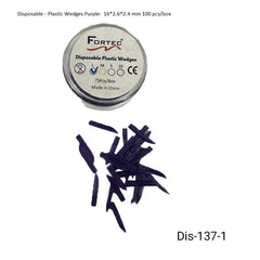 Plastic Wedges Purple: 16*2.6*2.4 mm 75 pcs/box - Fortec 