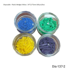 Plastic Wedges Yellow: 14*2.2*2mm 100 pcs/box - Fortec 