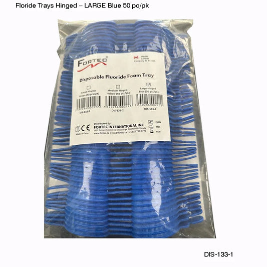Floride Trays Hinged – LARGE Blue (50 pc/pk) - Fortec 