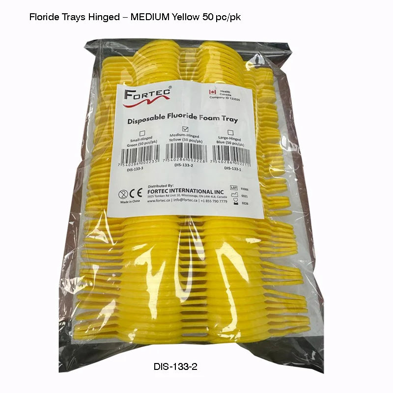 Floride Trays Hinged – MEDIUM Yellow (50 pc/pk) - Fortec 
