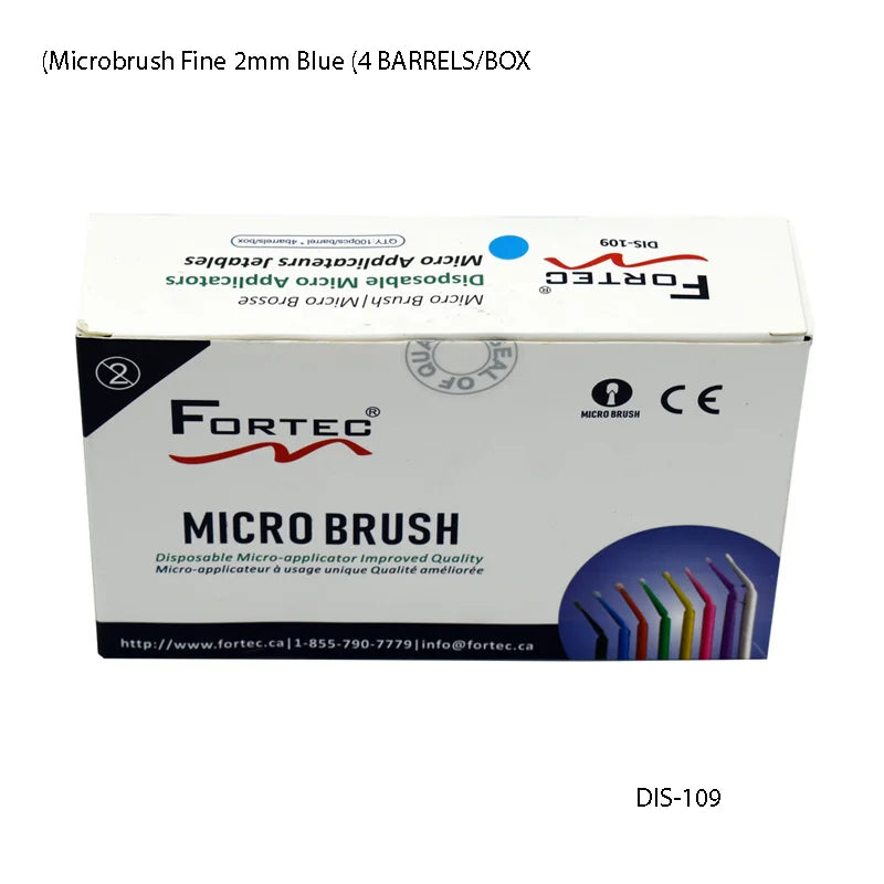 Microbrush Fine 2mm Blue (4 BARRELS/BOX) - Fortec 