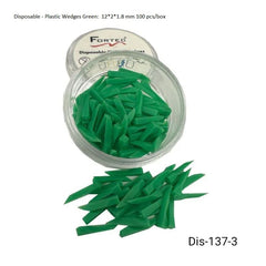 Plastic Wedges Green: 12*2*1.8 mm 100 pcs/box - Fortec 