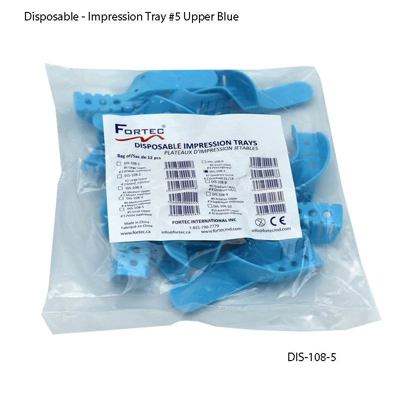 Impression Tray #5 Upper Blue Sac of 12 pcs - Fortec 