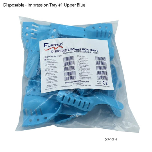 Impression Tray #1 Upper Blue Sac of 12 pcs - Fortec 